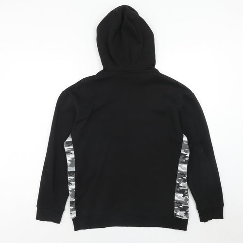 Fluid Womens Black Cotton Pullover Hoodie Size 10 Pullover