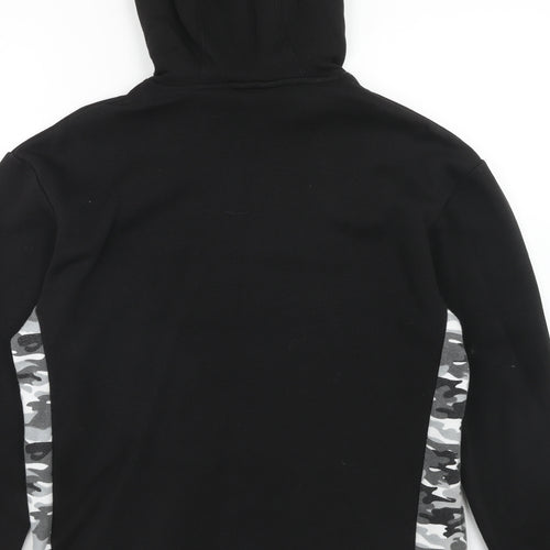 Fluid Womens Black Cotton Pullover Hoodie Size 10 Pullover