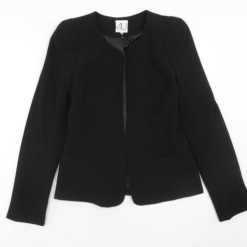 Forever Unique Womens Black Polyester Jacket Suit Jacket Size 12