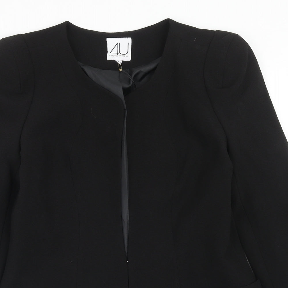 Forever Unique Womens Black Polyester Jacket Suit Jacket Size 12