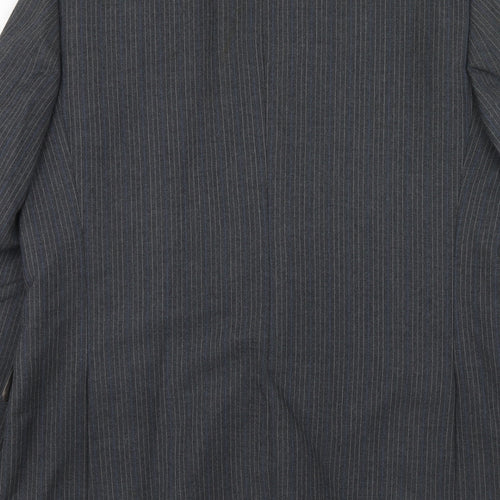 BARONIA Mens Grey Striped Wool Jacket Suit Jacket Size 38 Regular