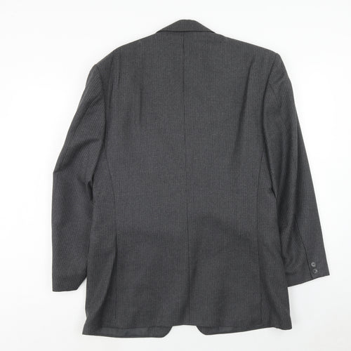 Lee Greenwood Mens Grey Polyester Jacket Suit Jacket Size 38 Regular