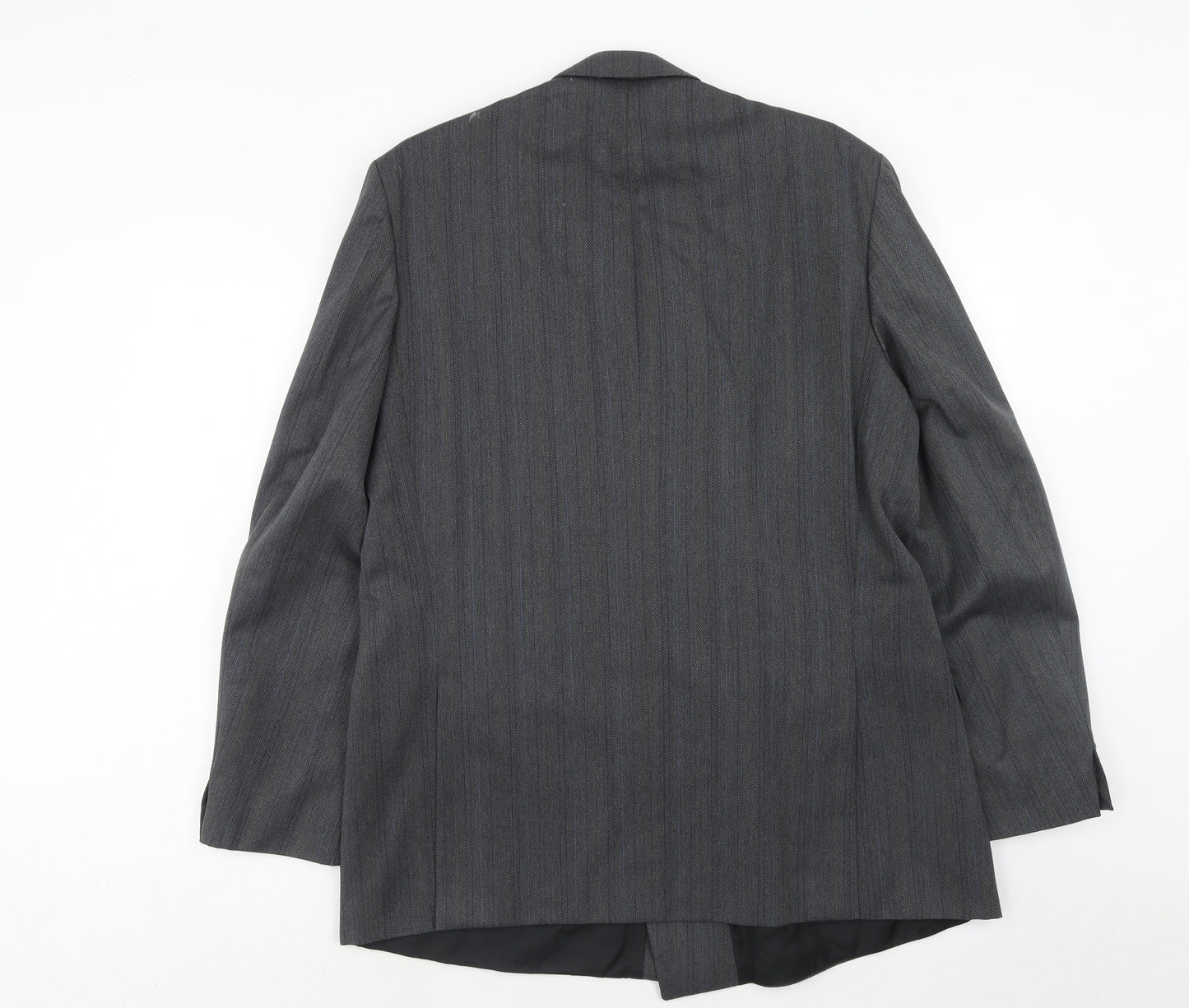 Turo Mens Grey Striped Polyester Jacket Suit Jacket Size 44 Regular