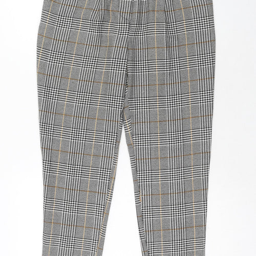 New Look Womens Multicoloured Plaid Polyester Trousers Size 6 Regular Zip