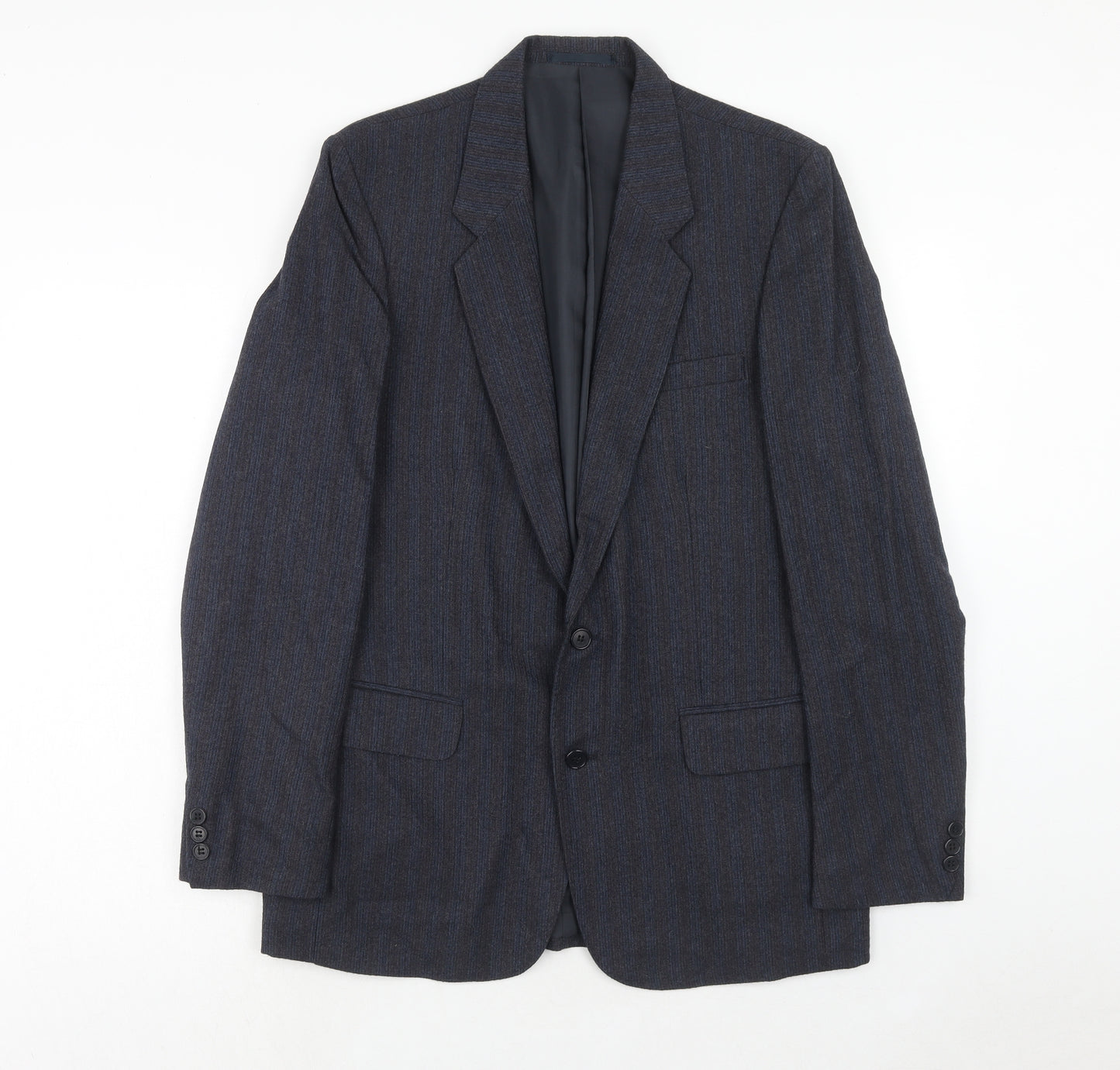 Guy Warwick Mens Blue Striped Wool Jacket Suit Jacket Size 40 Regular