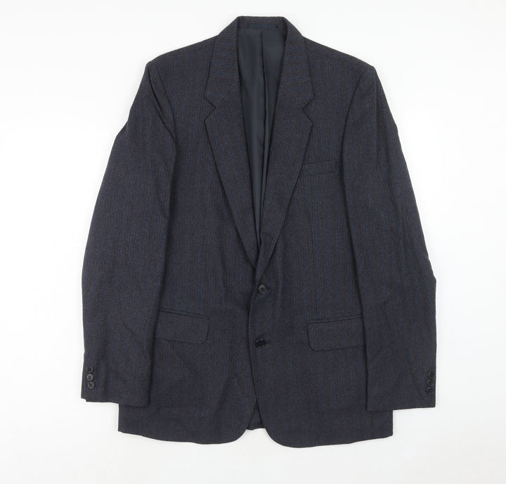 Guy Warwick Mens Blue Striped Wool Jacket Suit Jacket Size 40 Regular