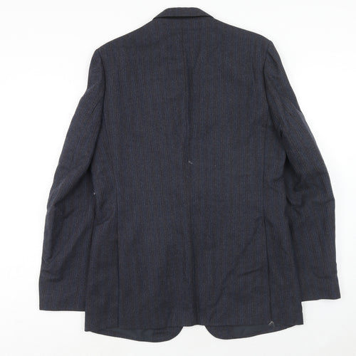 Guy Warwick Mens Blue Striped Wool Jacket Suit Jacket Size 40 Regular