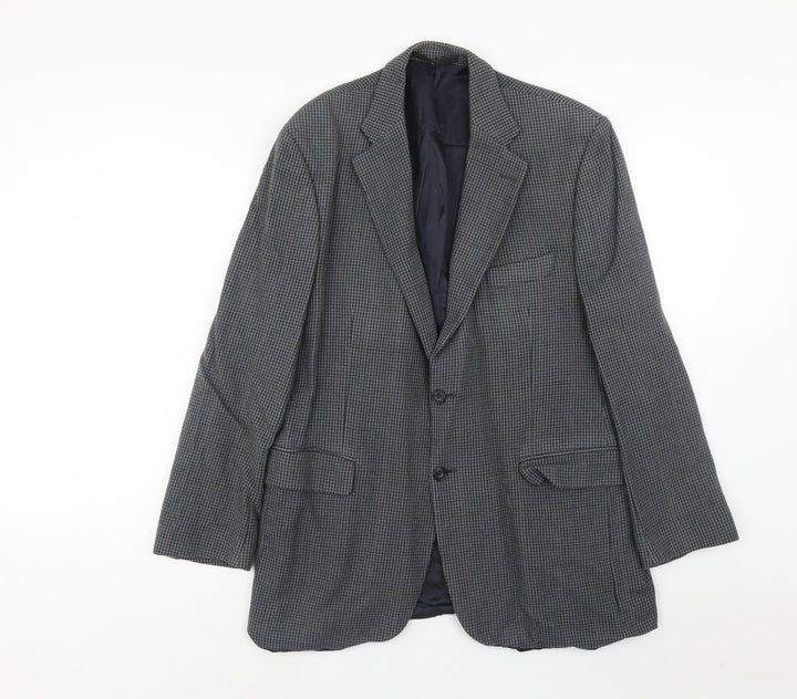 Marks and Spencer Mens Grey Geometric Wool Jacket Blazer Size 44 Regular