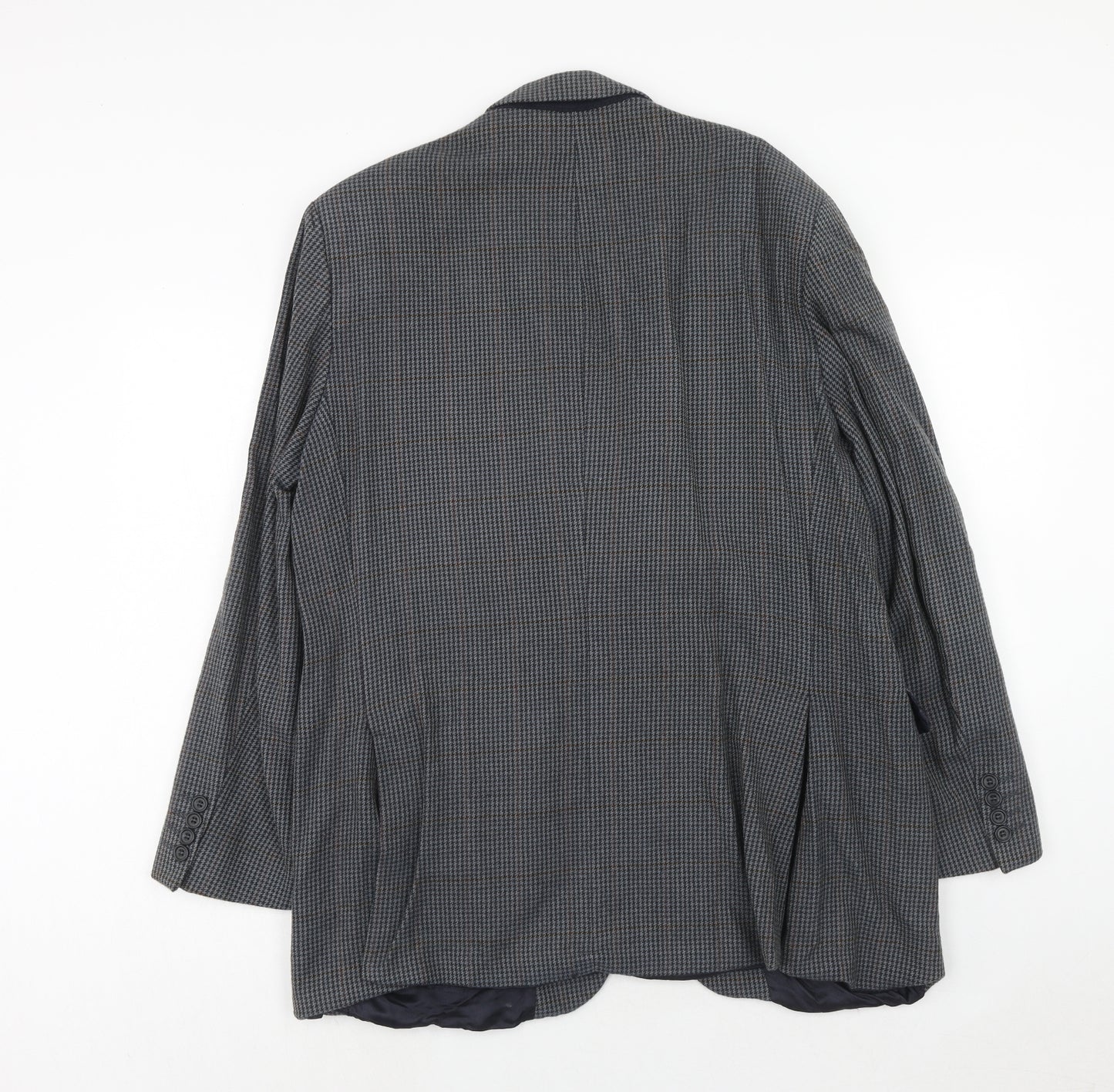 Marks and Spencer Mens Grey Geometric Wool Jacket Blazer Size 44 Regular