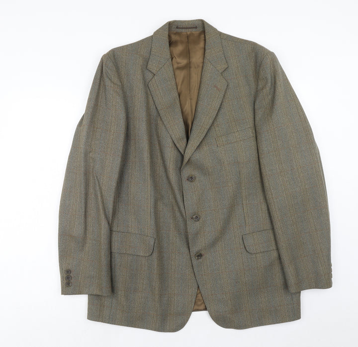 Kemps Tailoring Mens Grey Striped Wool Jacket Blazer Size 44 Regular