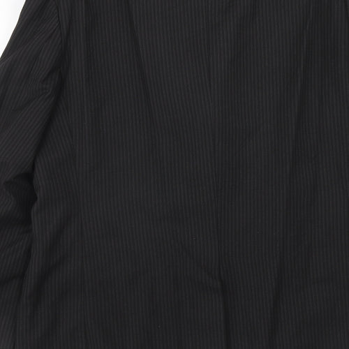 Gibson Mens Black Striped Polyester Jacket Suit Jacket Size 40 Regular