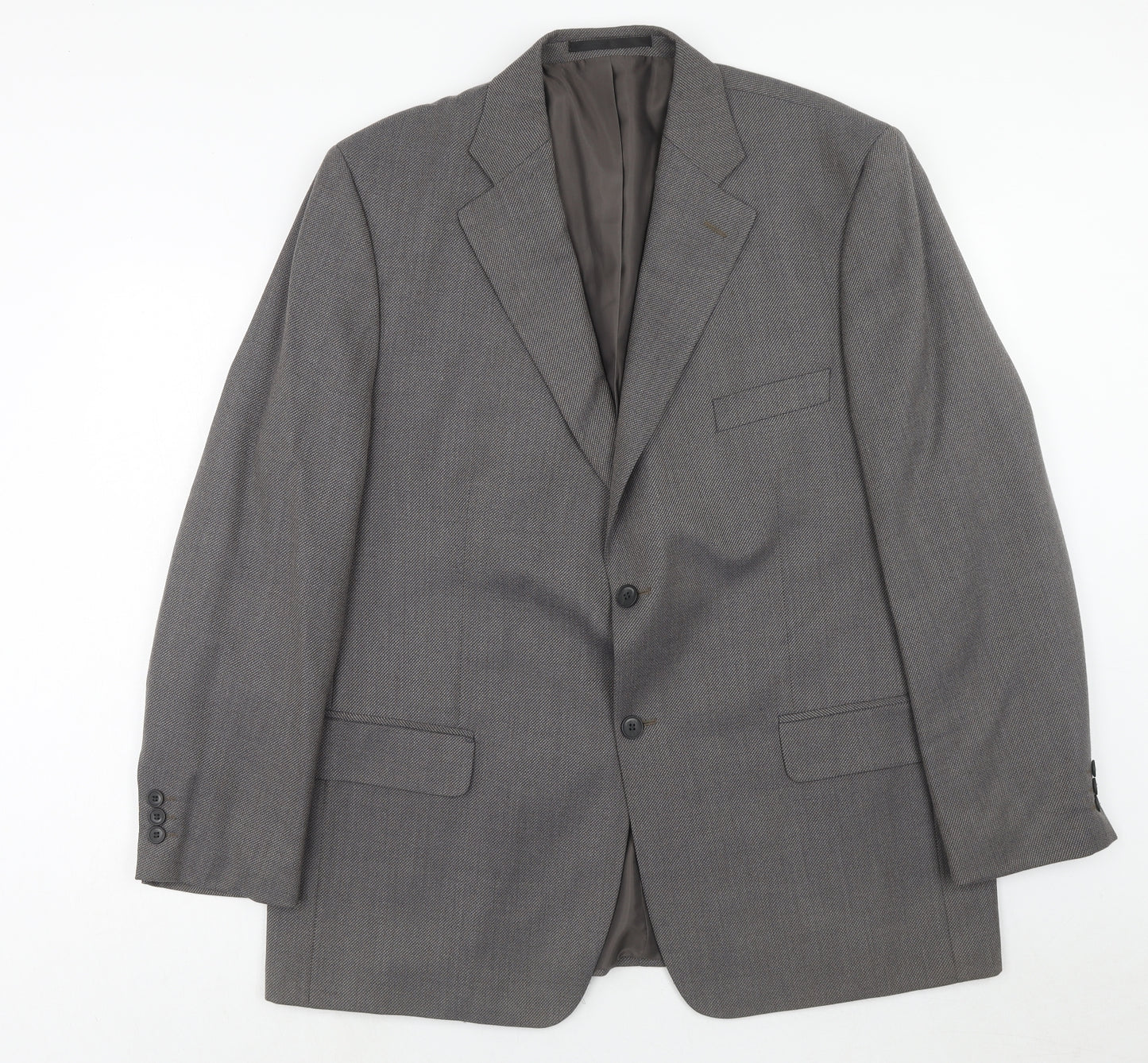 Simon Taylor Mens Grey Polyester Jacket Suit Jacket Size 46 Regular