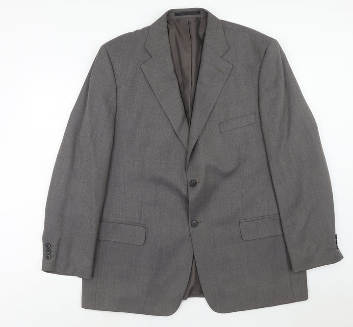 Simon Taylor Mens Grey Polyester Jacket Suit Jacket Size 46 Regular