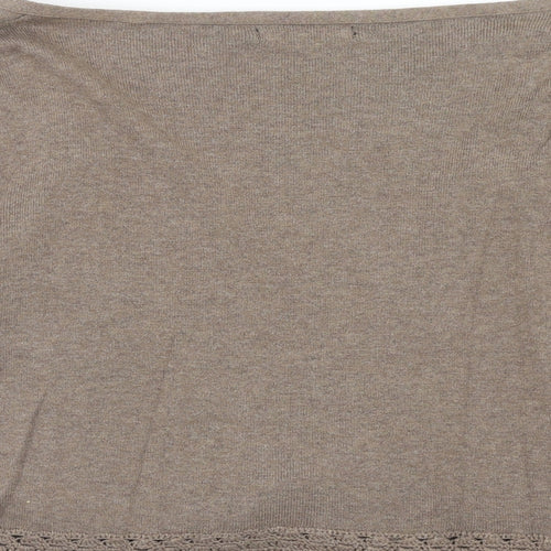 George Womens Brown V-Neck Cotton Cardigan Jumper Size 14