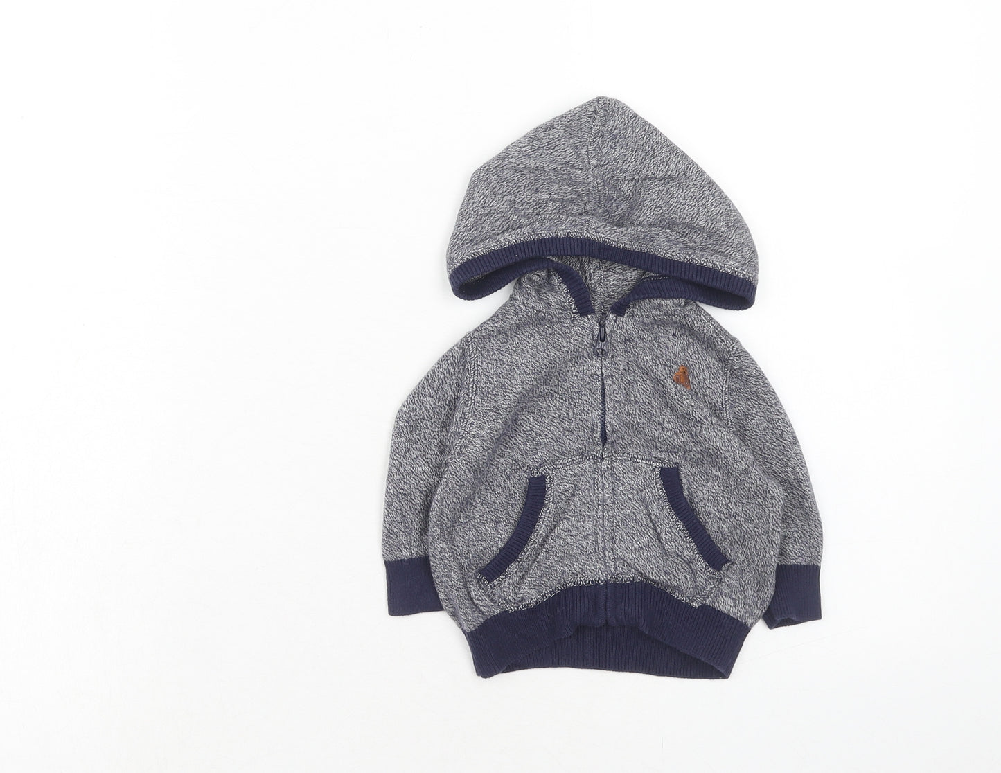 Gap Boys Blue Geometric Cotton Full Zip Jumper Size 0-3 Months Zip