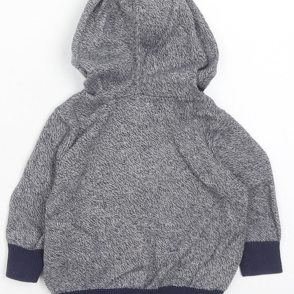 Gap Boys Blue Geometric Cotton Full Zip Jumper Size 0-3 Months Zip