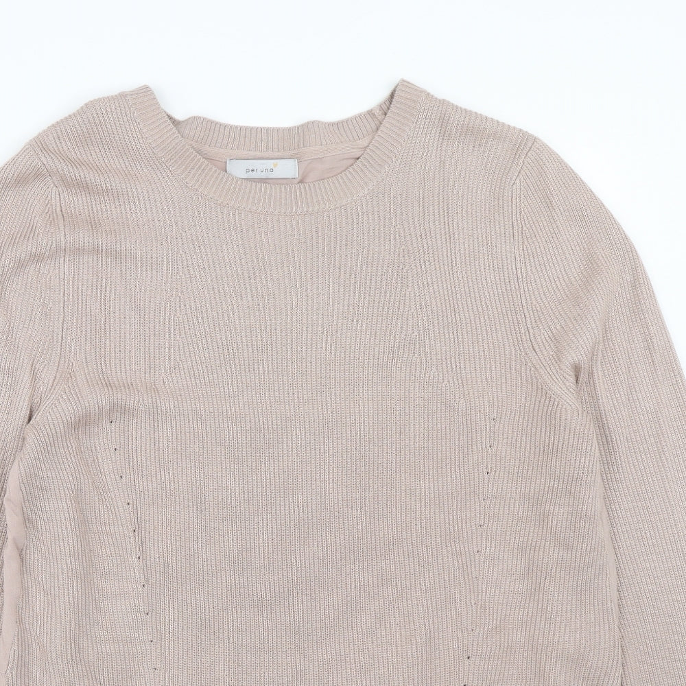 Marks and Spencer Womens Pink Round Neck Acrylic Pullover Jumper Size 16