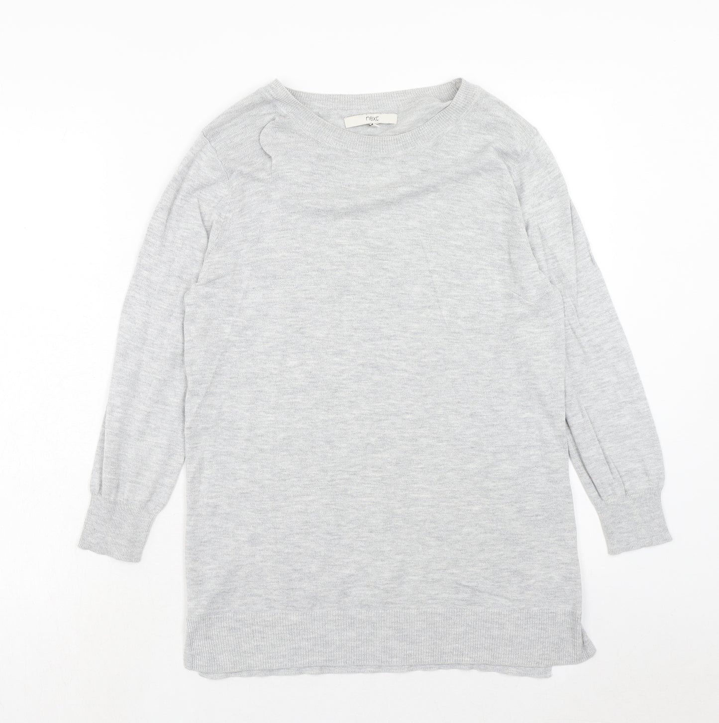 NEXT Womens Grey Boat Neck Cotton Pullover Jumper Size 12