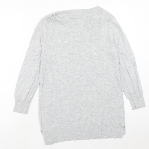 NEXT Womens Grey Boat Neck Cotton Pullover Jumper Size 12