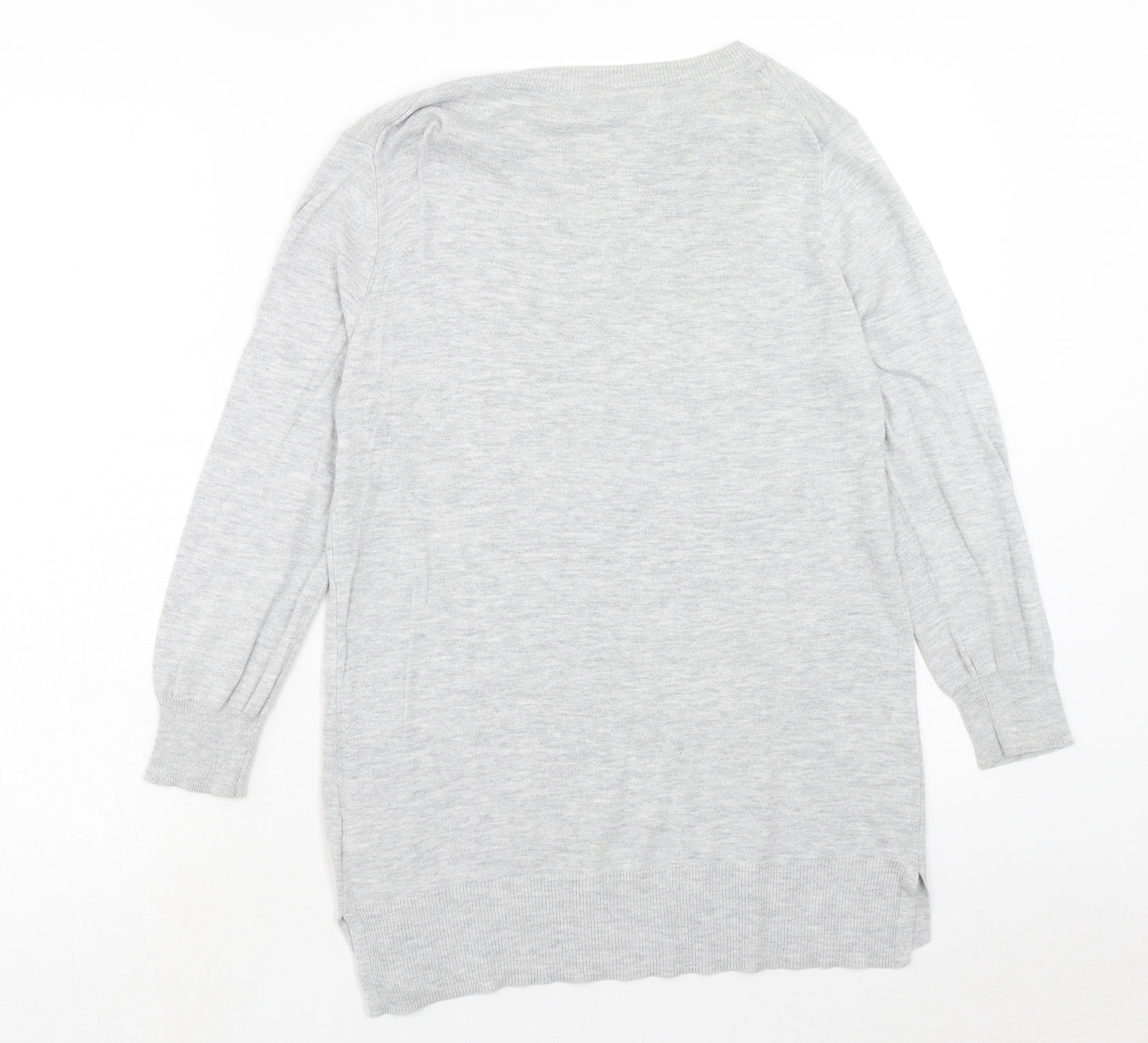 NEXT Womens Grey Boat Neck Cotton Pullover Jumper Size 12