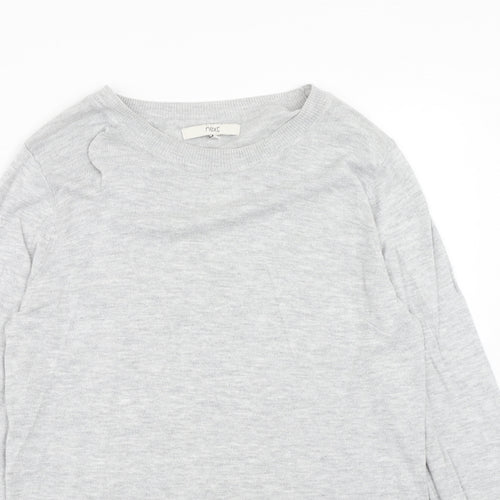 NEXT Womens Grey Boat Neck Cotton Pullover Jumper Size 12