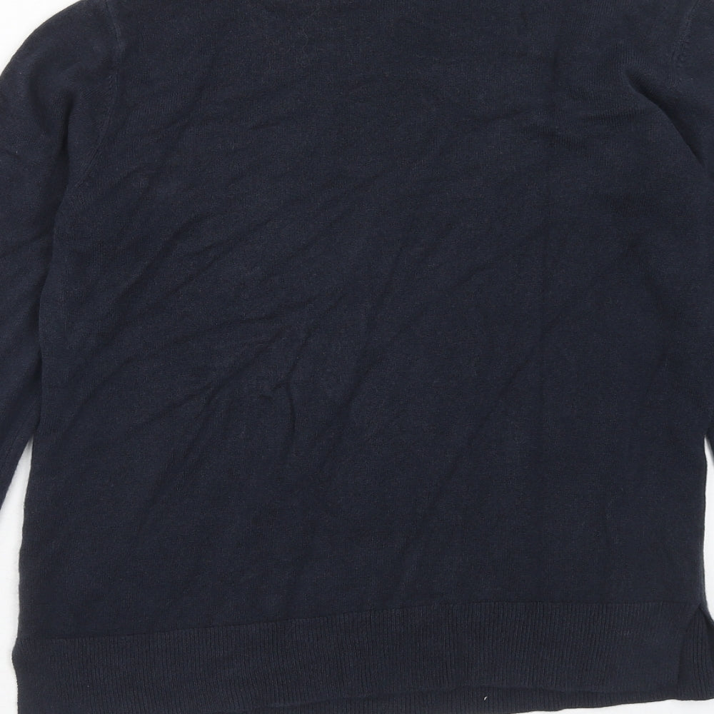 Marks and Spencer Womens Blue Round Neck Acrylic Pullover Jumper Size 14