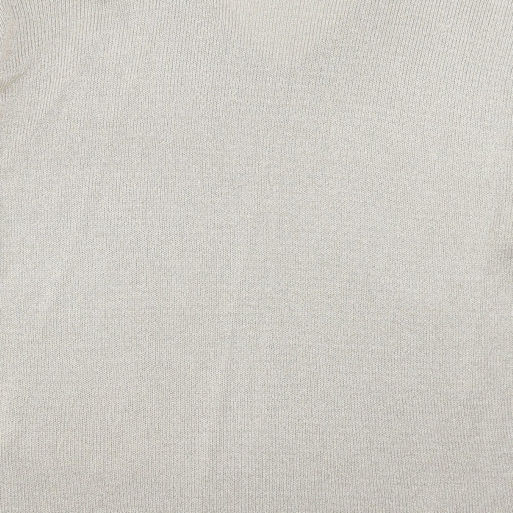 BHS Womens Beige V-Neck Acrylic Pullover Jumper Size 18 - Size 18/20