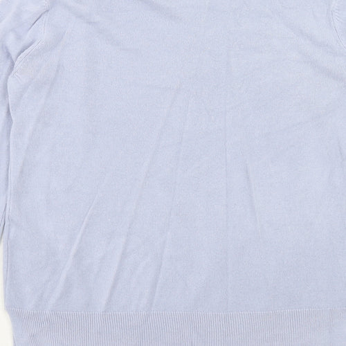 Marks and Spencer Womens Blue Round Neck Acrylic Pullover Jumper Size 12