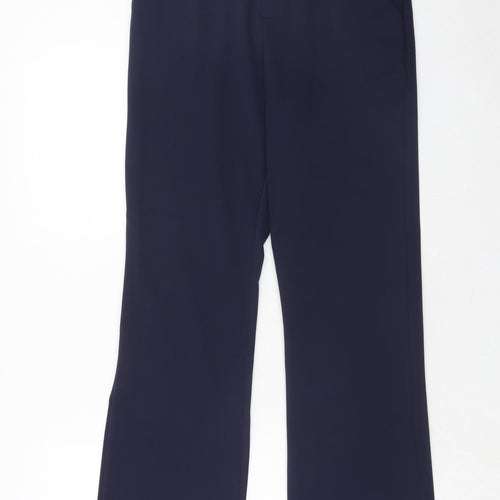 Preworn Womens Blue Polyester Trousers Size 10 Regular Zip