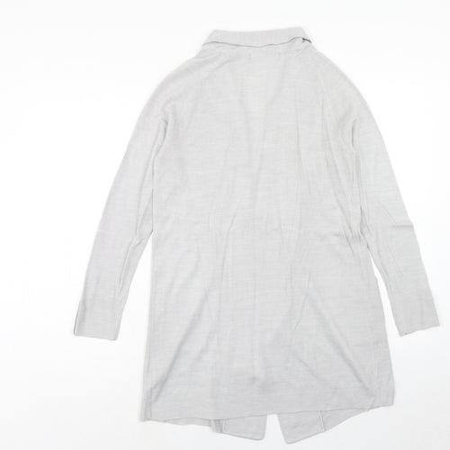 Marks and Spencer Womens Grey V-Neck Acrylic Cardigan Jumper Size 10