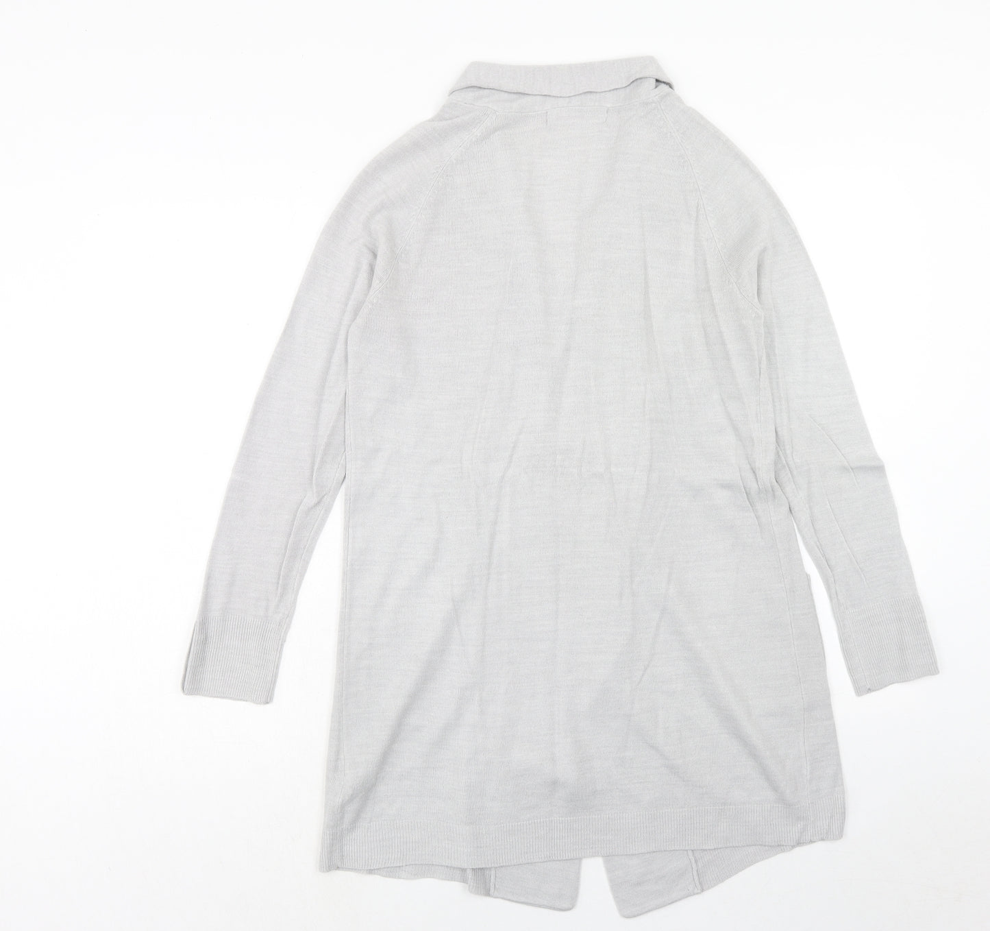Marks and Spencer Womens Grey V-Neck Acrylic Cardigan Jumper Size 10