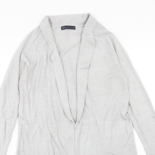 Marks and Spencer Womens Grey V-Neck Acrylic Cardigan Jumper Size 10
