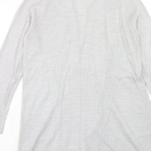 Marks and Spencer Womens Grey V-Neck Acrylic Cardigan Jumper Size 10