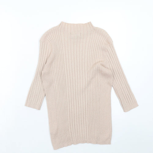 Atmosphere Womens Pink Mock Neck Herringbone Viscose Pullover Jumper Size 12