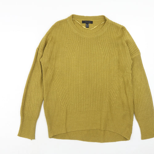 Atmosphere Womens Yellow Round Neck Acrylic Pullover Jumper Size 8