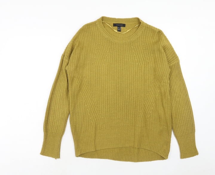 Atmosphere Womens Yellow Round Neck Acrylic Pullover Jumper Size 8