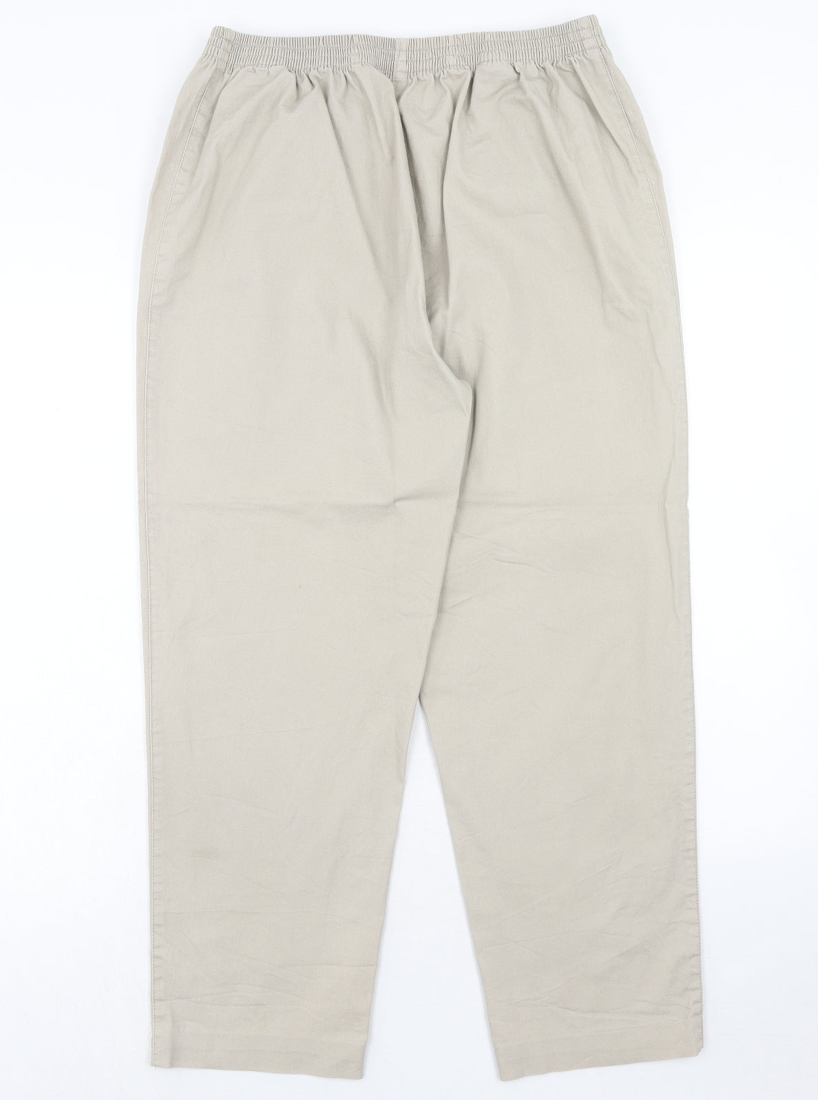 Alica Womens Beige Cotton Trousers Size 30 in Regular Button