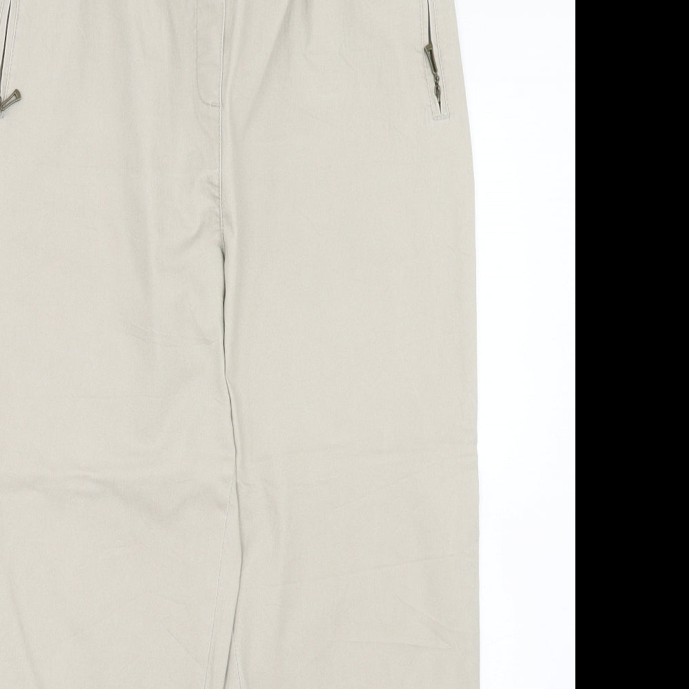 Alica Womens Beige Cotton Trousers Size 30 in Regular Button