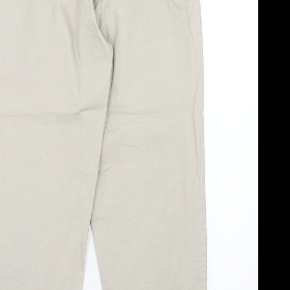 Alica Womens Beige Cotton Trousers Size 30 in Regular Button