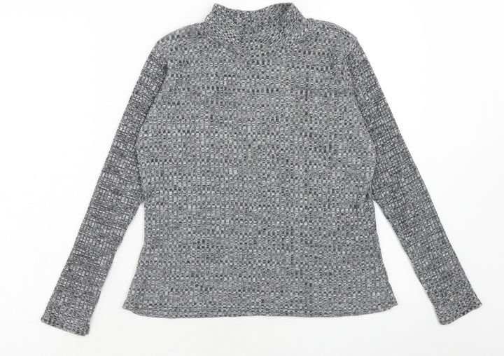 Boohoo Womens Grey High Neck Polyester Pullover Jumper Size M - Size M/L