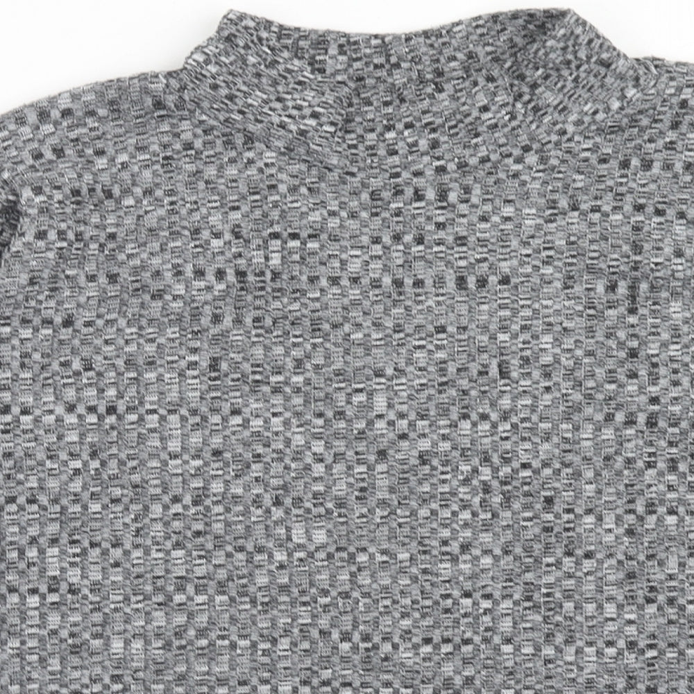 Boohoo Womens Grey High Neck Polyester Pullover Jumper Size M - Size M/L