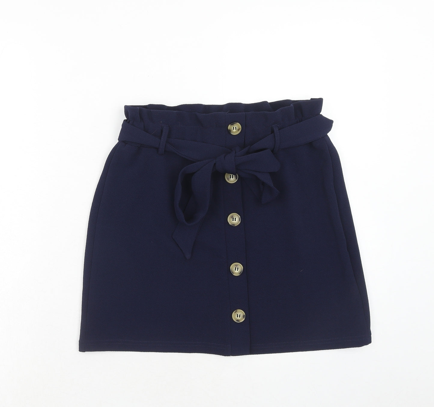 SheIn Womens Blue Polyester A-Line Skirt Size M Button - Belt Included