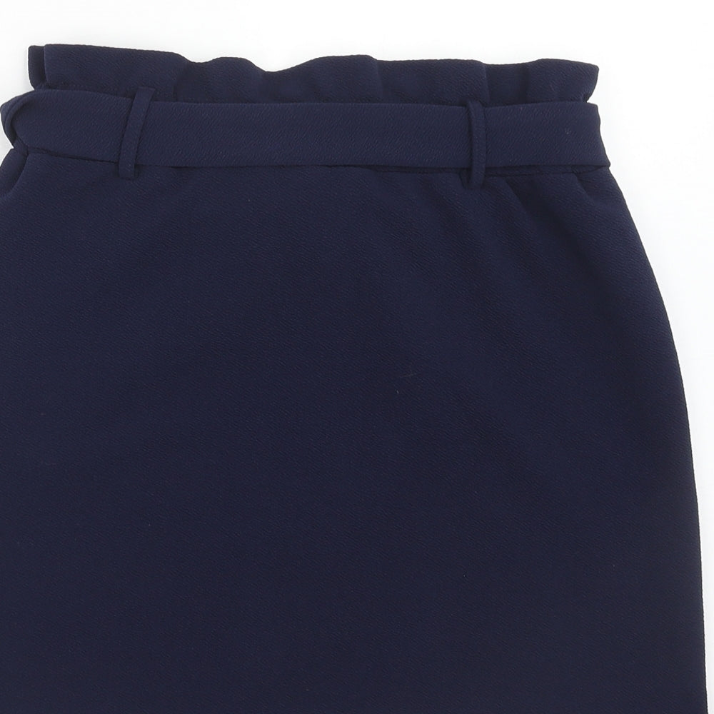 SheIn Womens Blue Polyester A-Line Skirt Size M Button - Belt Included