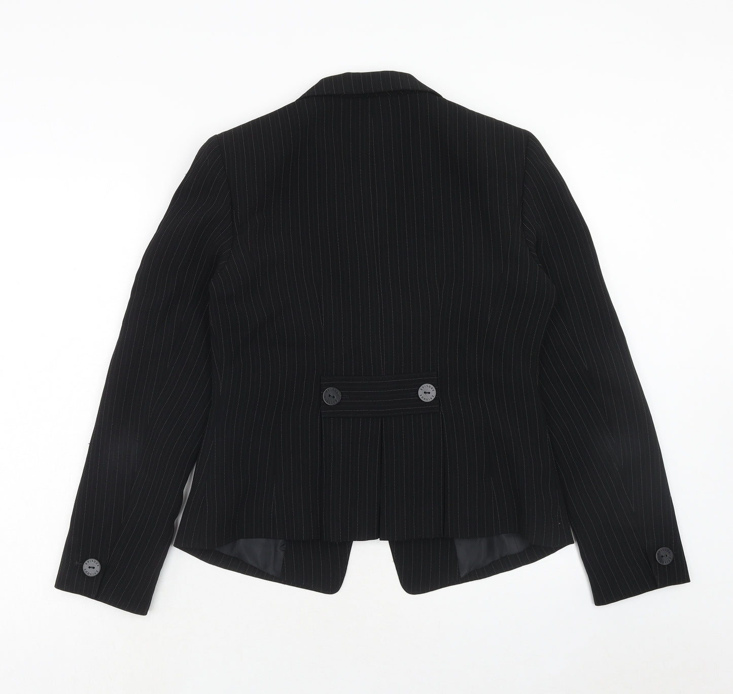 Episode Womens Black Striped Polyacrylate Fibre Jacket Suit Jacket Size 14