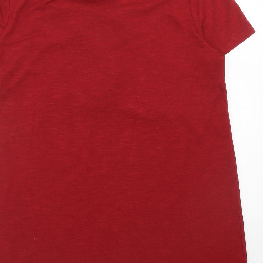 Papaya Womens Red Polyester Basic T-Shirt Size 10 V-Neck - Lace Up Front