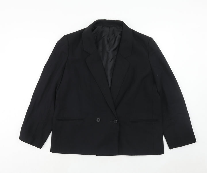 St.Michael Womens Black Polyester Jacket Suit Jacket Size 16