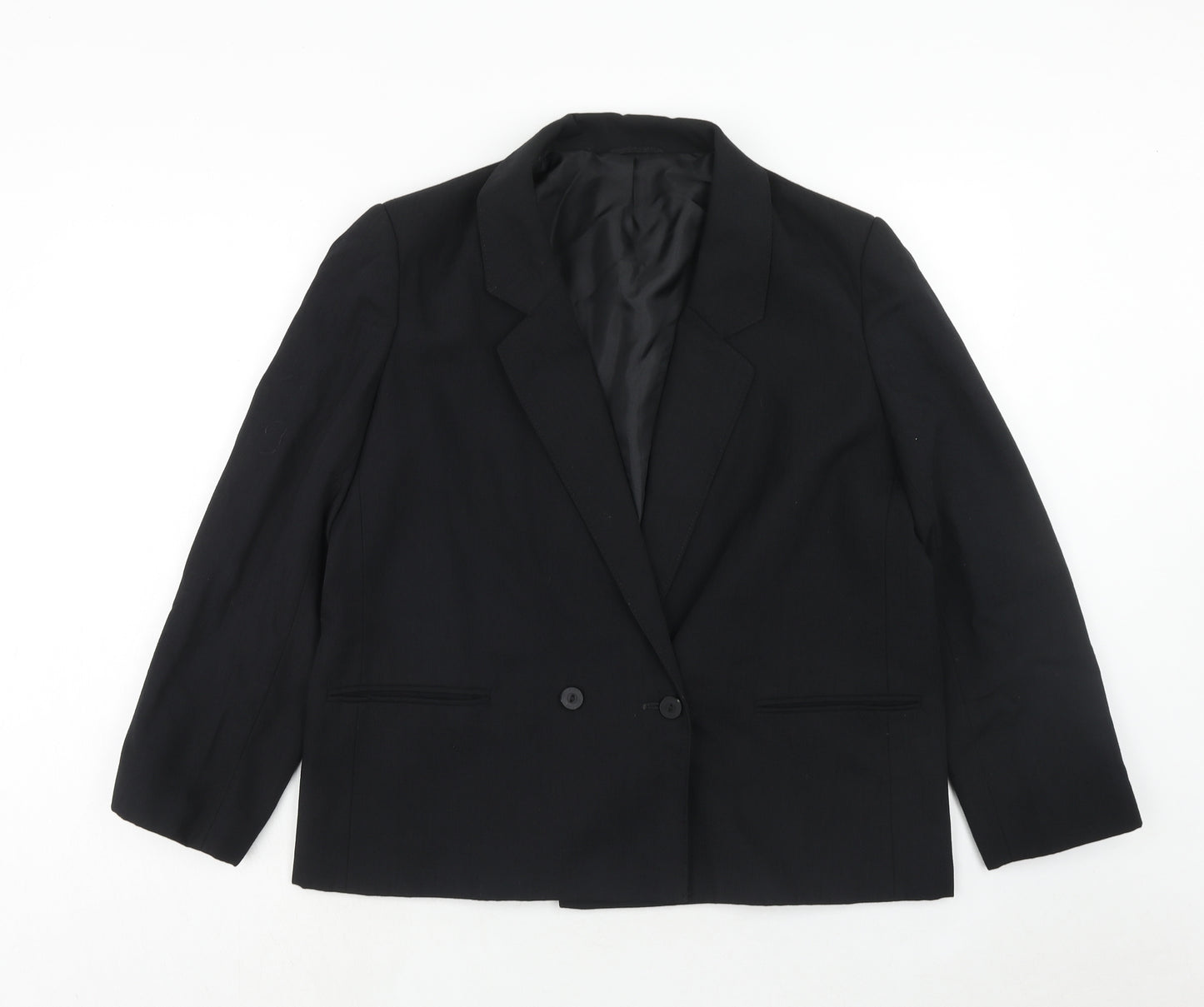 St.Michael Womens Black Polyester Jacket Suit Jacket Size 16