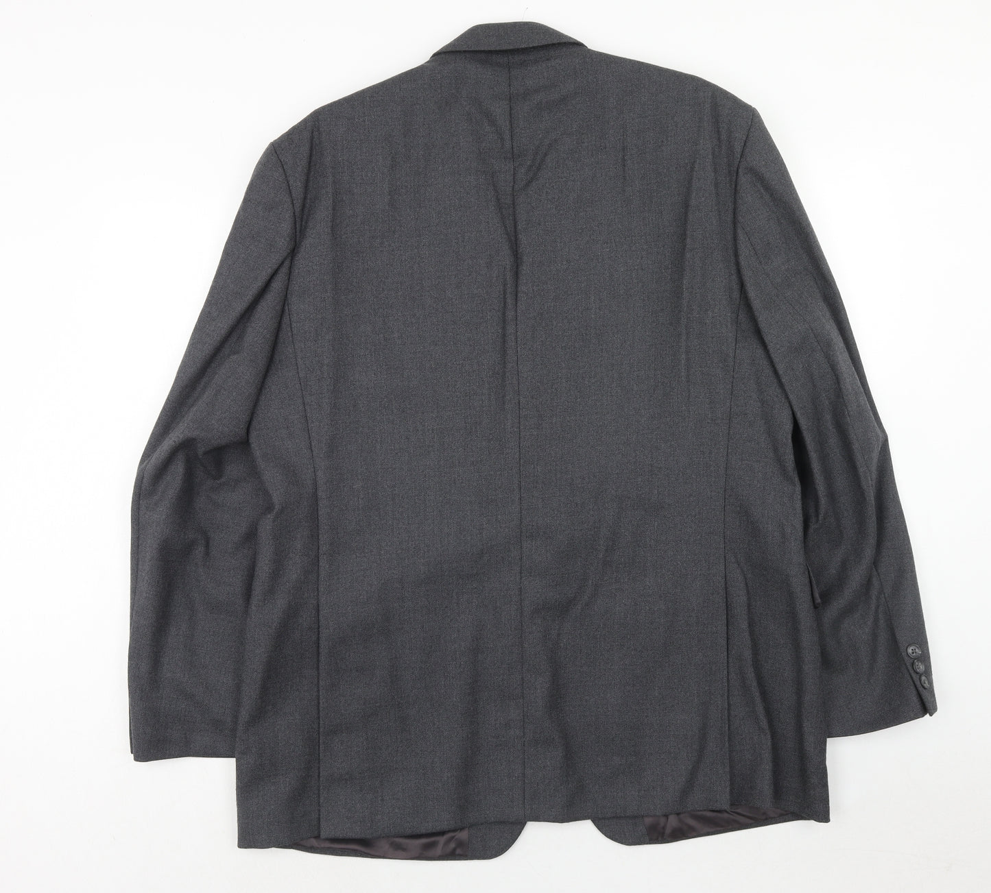 Label Mens Grey Polyacrylate Fibre Jacket Suit Jacket Size 44 Regular