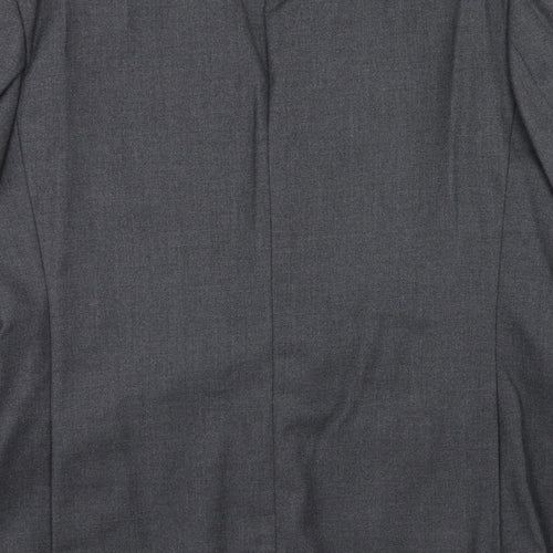 Label Mens Grey Polyacrylate Fibre Jacket Suit Jacket Size 44 Regular