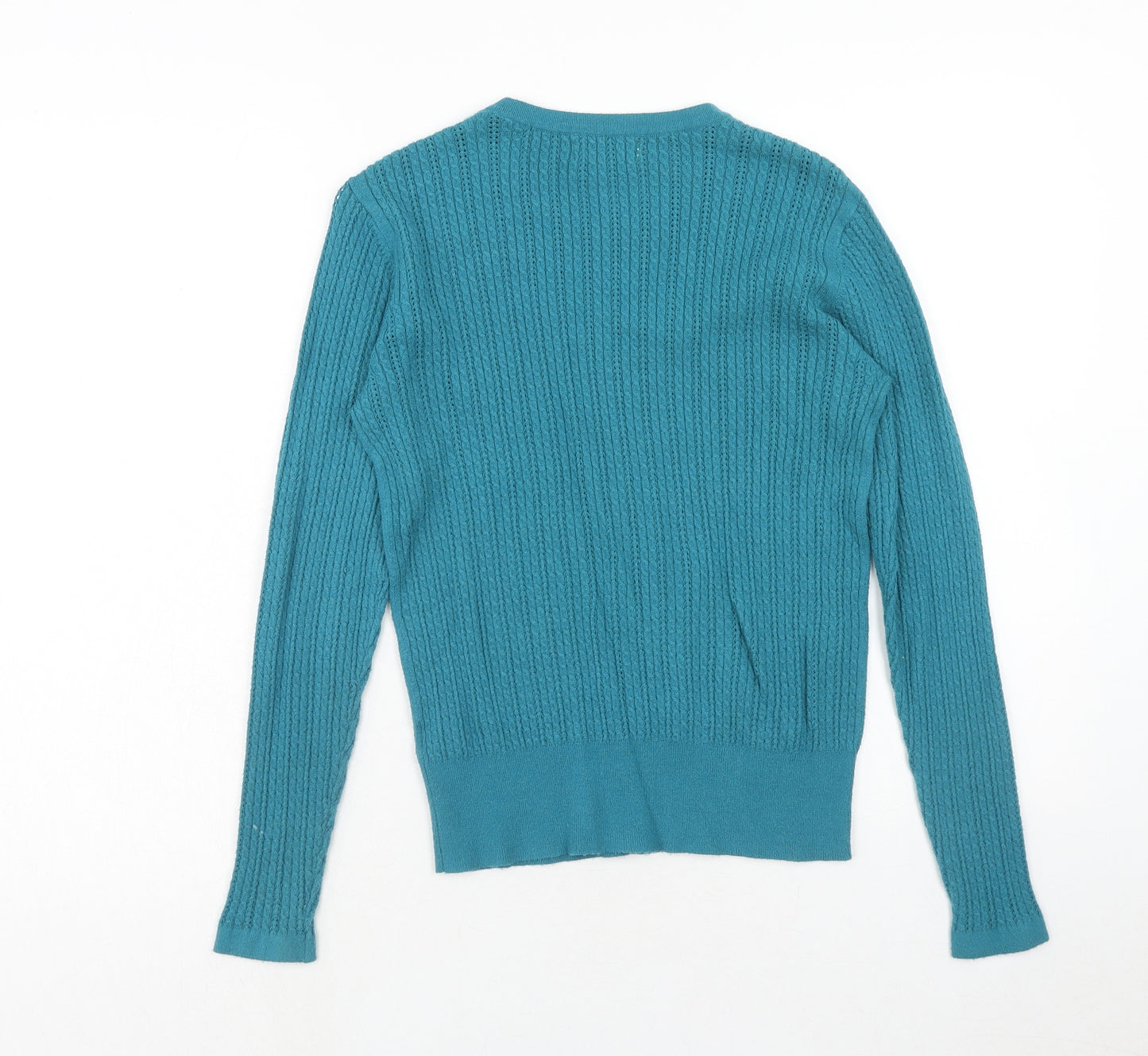 Papaya Womens Blue Round Neck Viscose Pullover Jumper Size 14